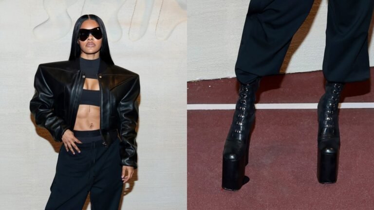 Teyana Taylor Rocks Marc Jacobs Kiki Boots at Nike x Skims Launch