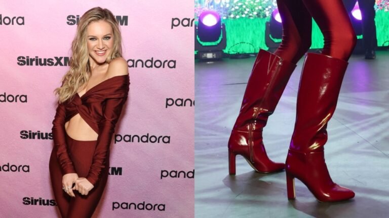 Kelsea Ballerini Embraces Fall in Burgundy Knee-High Boots at Chicago Concert
