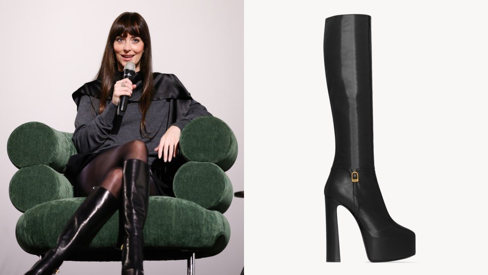 Dakota Johnson Stuns on the Red Carpet in Sky-High Saint Laurent Boots at the 2025 Zurich Film Festival
