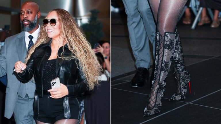 Mariah Carey Stuns in Gothic-Lace Christian Louboutin Boots
