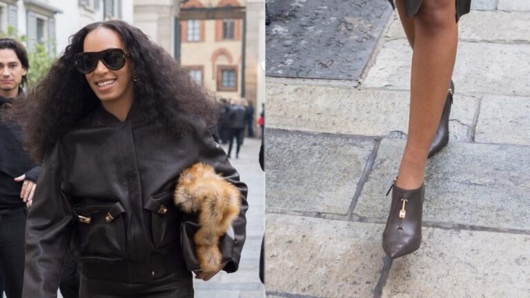 Solange Knowles Turns Heads in Hardware-Trimmed Leather Booties at Ferragamo’s Milan Show