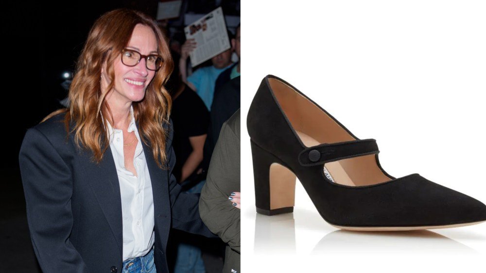 Julia Roberts Rocks Manolo Blahnik Mary Jane Pumps in Chic NYC Street Style