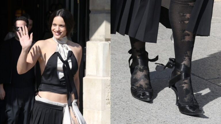 Rosalía Stuns in Balletcore Heels at Paris Fashion Week