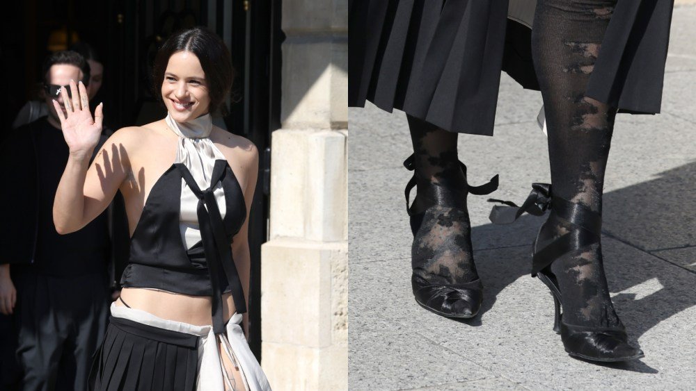Rosalía Stuns in Balletcore Heels at Paris Fashion Week