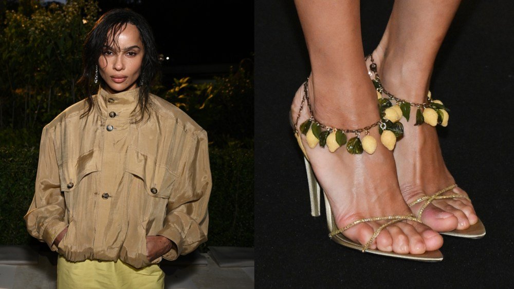 Zoë Kravitz Channels Endless Summer in Dainty Gold Lemon Sandals at Saint Laurent’s Spring 2026 Runway Show