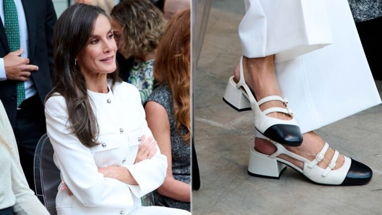Queen Letizia Solidifies Sézane’s Paula Babies as Her Signature Shoe With a Chic Cap-Toe Pair in Madrid