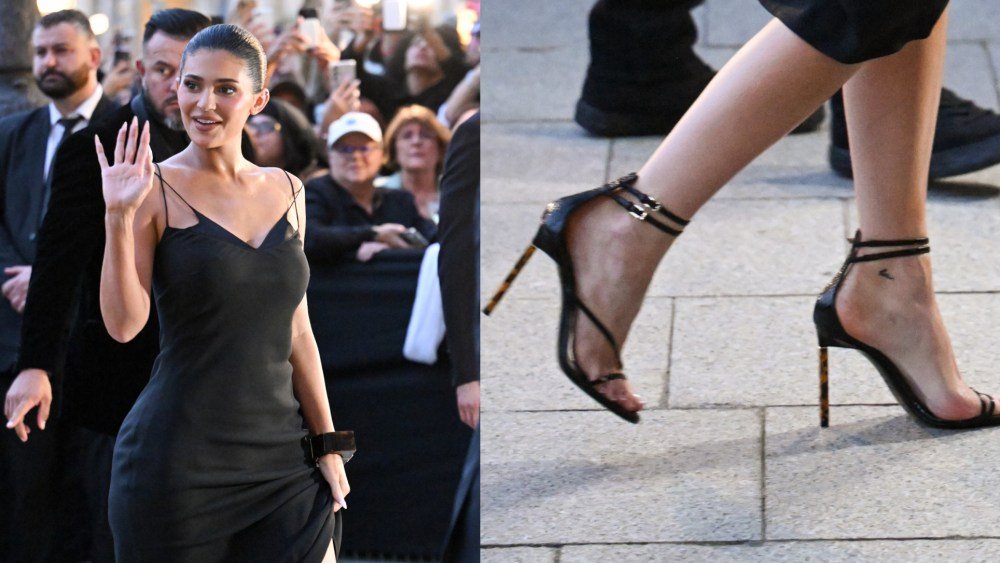 Kylie Jenner Turns Heads in Tortoiseshell-Heel Sandals at Tom Ford’s Spring 2026 Show During Paris Fashion Week