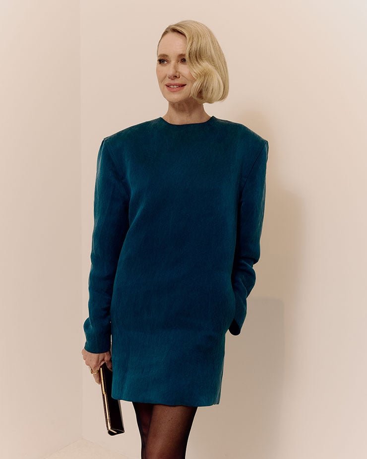 Timeless Elegance: Naomi Watts Stuns in a Saint Laurent Boxy Dress