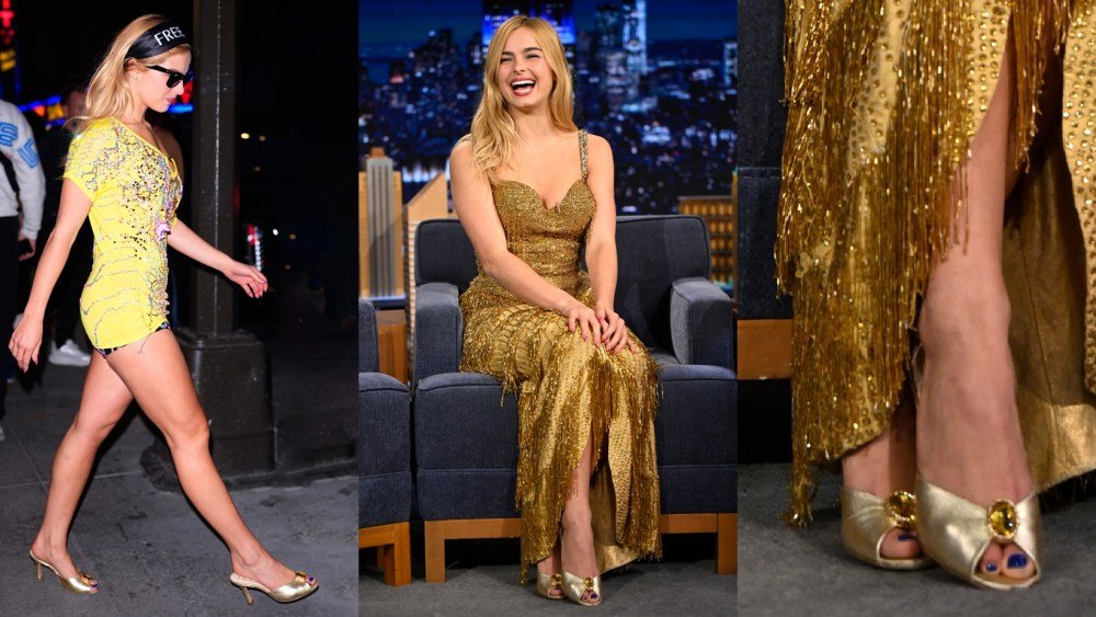 Addison Rae Stuns on The Tonight Show Starring Jimmy Fallon in a Historic Showgirl Dress and Custom Metallic Gold Mules
